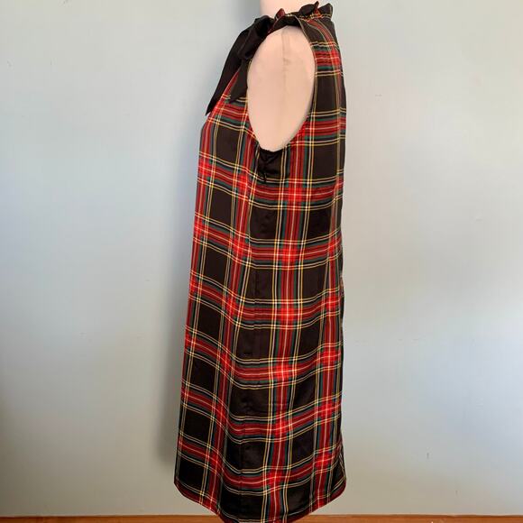 J. Crew Factory Stewart Tartan Plaid Sleeveless Dress with Bow Size 6 - Picture 8 of 10